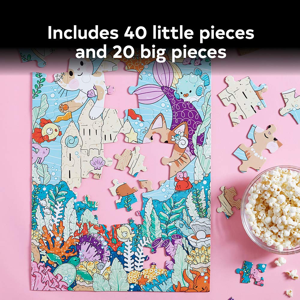 Piece It Together Family Puzzle: Purrmaid Paradise: (60-Piece Puzzle)