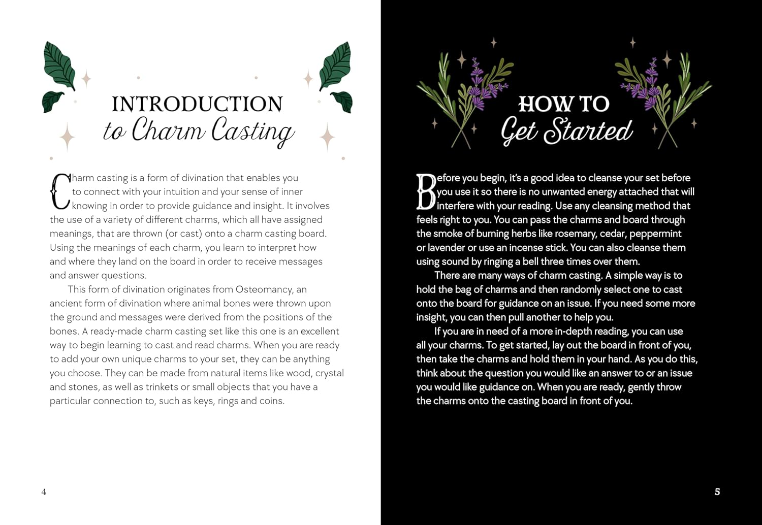 Charm Casting: Decode magickal symbols to reveal your destiny - Includes: casting board, 24 card charms, guidebook and bag