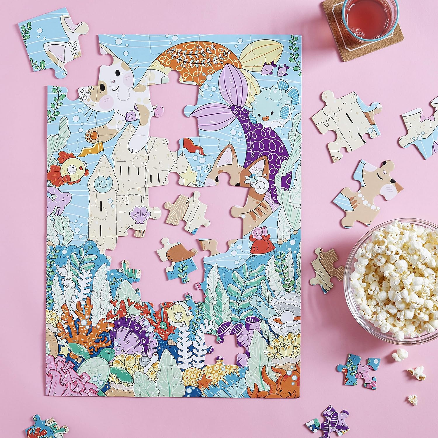Piece It Together Family Puzzle: Purrmaid Paradise: (60-Piece Puzzle)