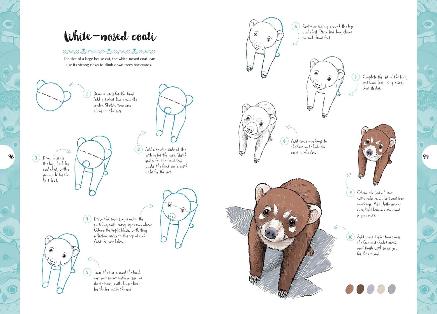 10 Step Drawing: Cute Animals: Draw over 50 adorable animals in 10 easy steps