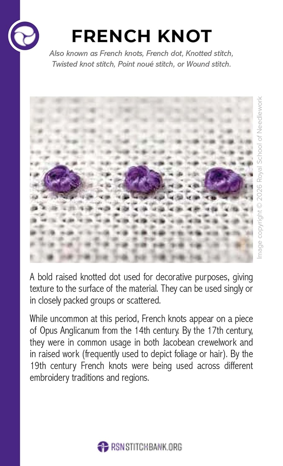 RSN Stitch Bank: The Embroidery Stitches Card Deck