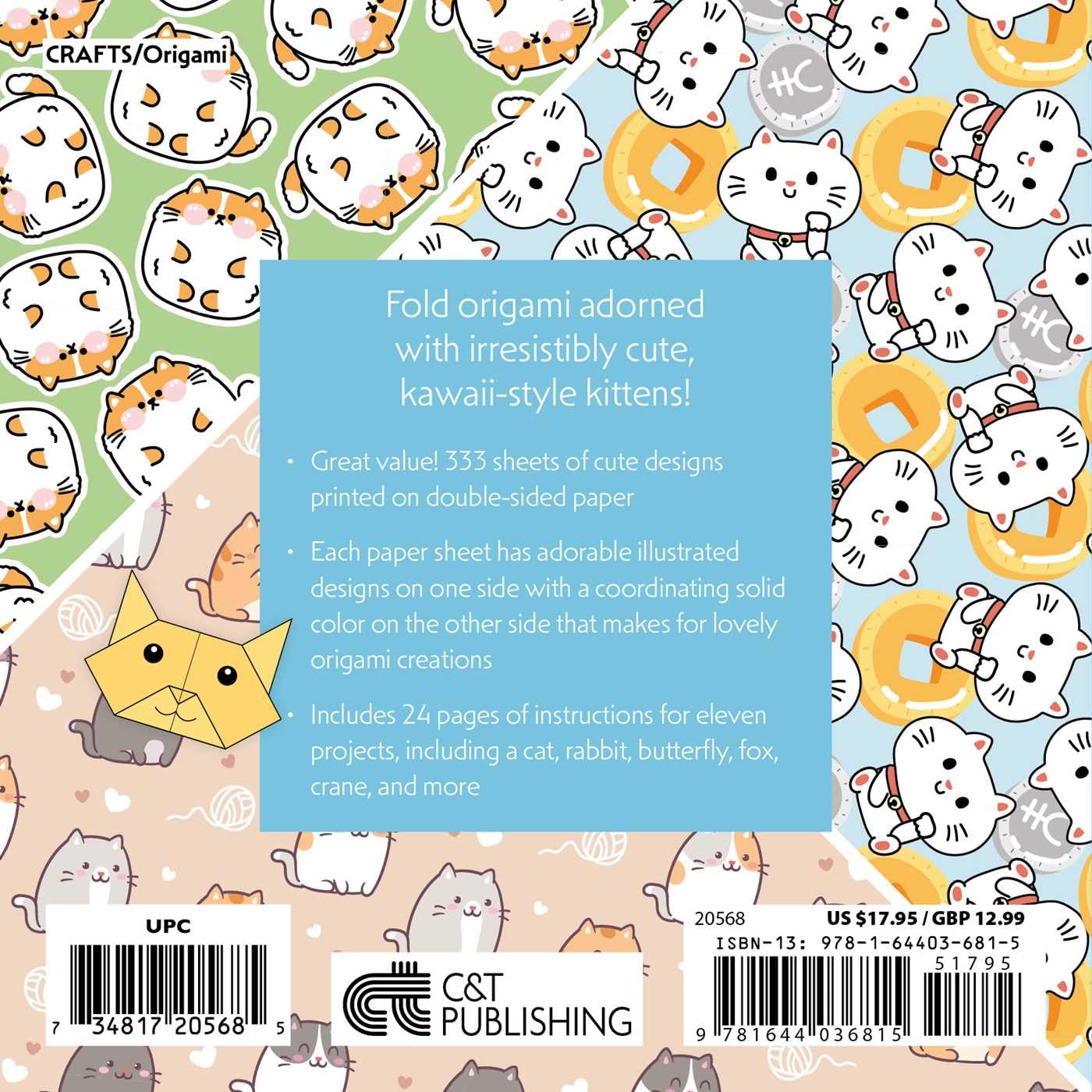 333 Origami Sheets Kawaii Kittens Designs