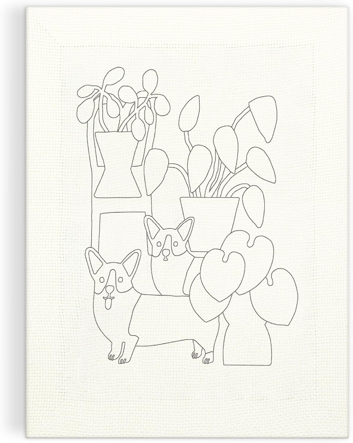 Corgi Friends – DIY Punch Needle Kit Includes 9 Yarns and Punch Needle To Make Beautiful Corgi Art