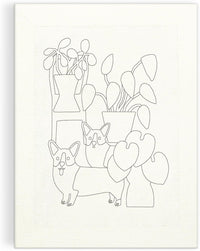 Corgi Friends – DIY Punch Needle Kit Includes 9 Yarns and Punch Needle To Make Beautiful Corgi Art
