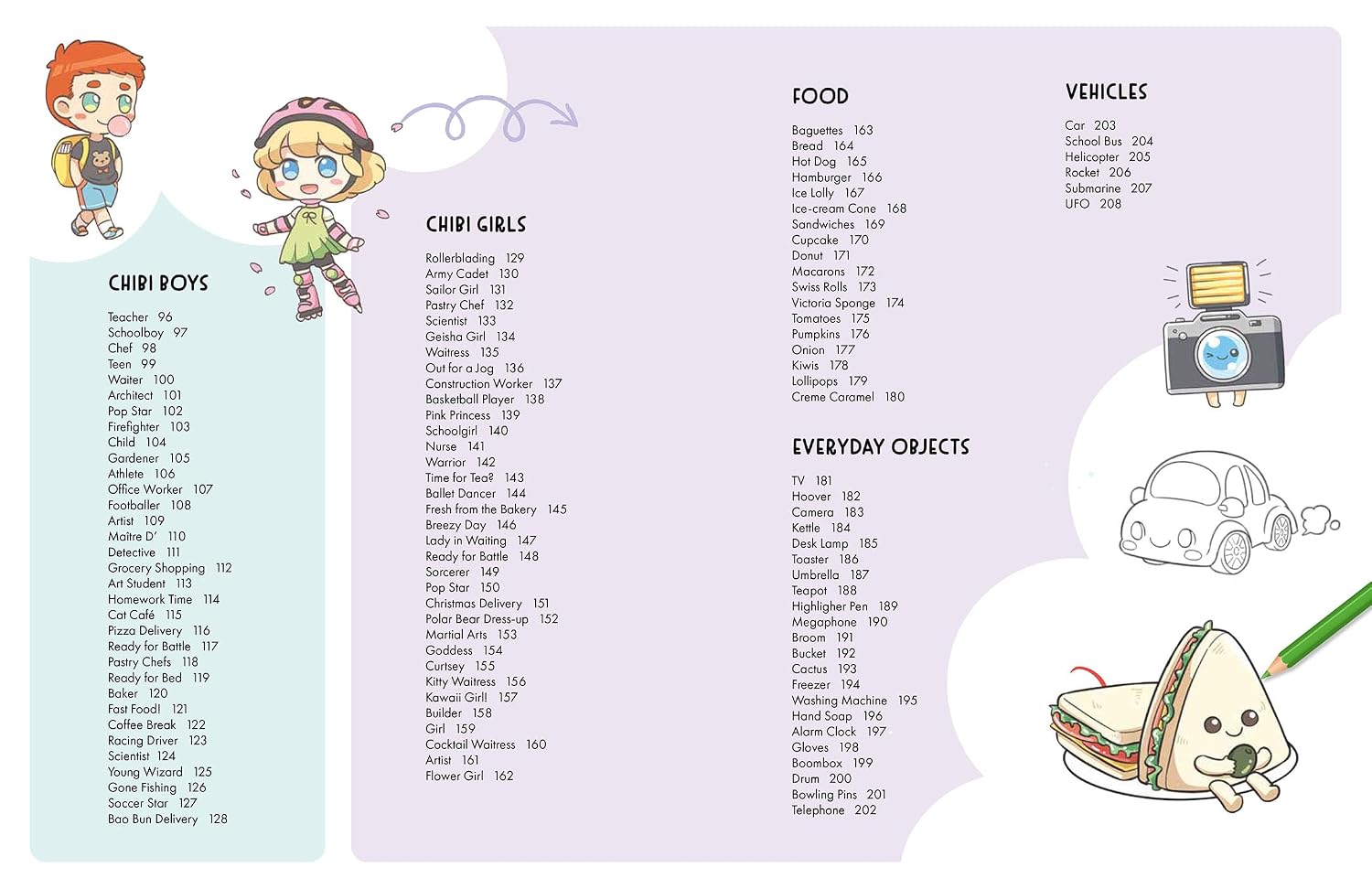 200 Cute Things to Draw: in simple steps