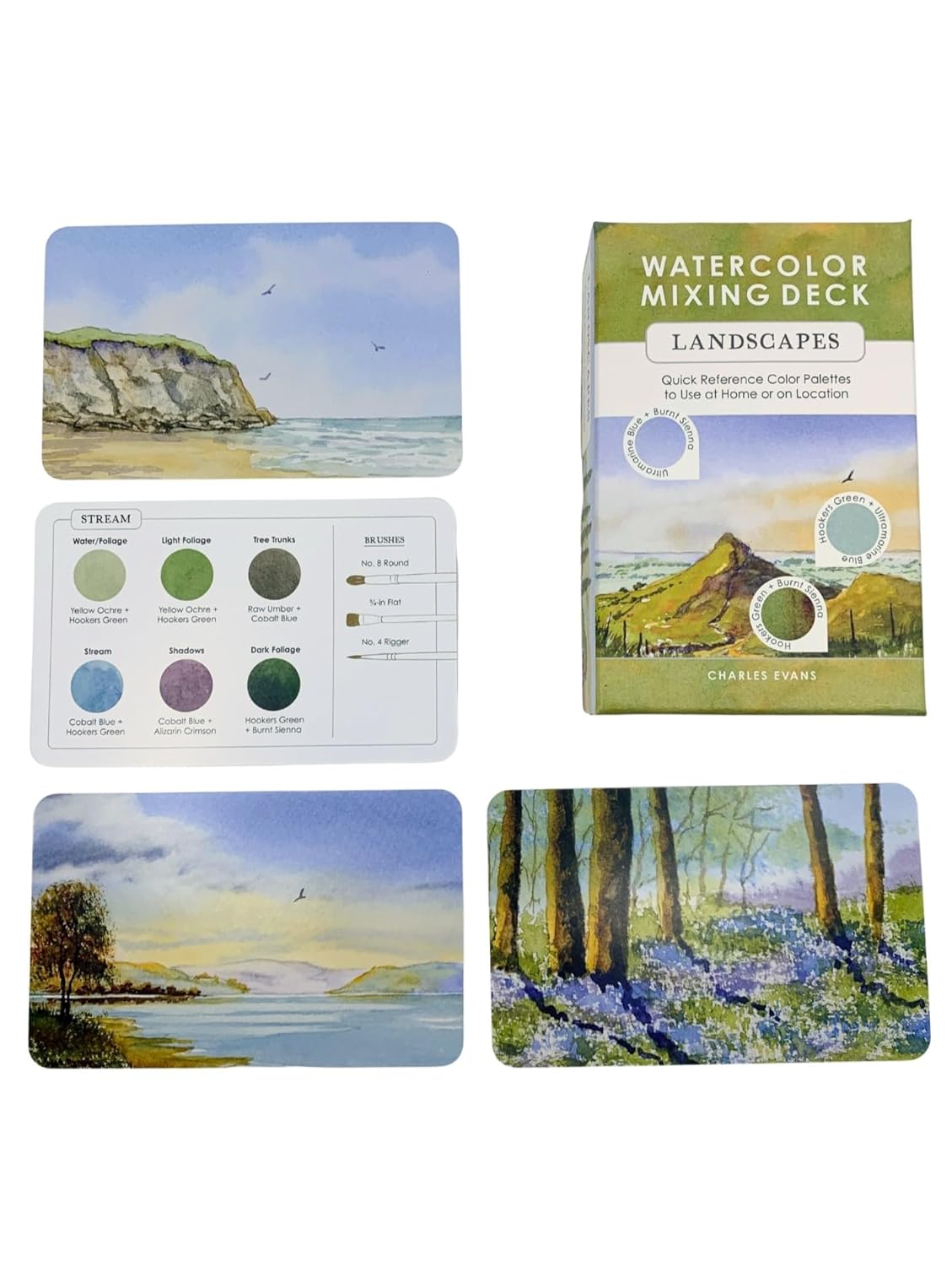 Watercolor Mixing Deck: Landscapes: Quick Reference Color Palettes to Use at Home or on Location