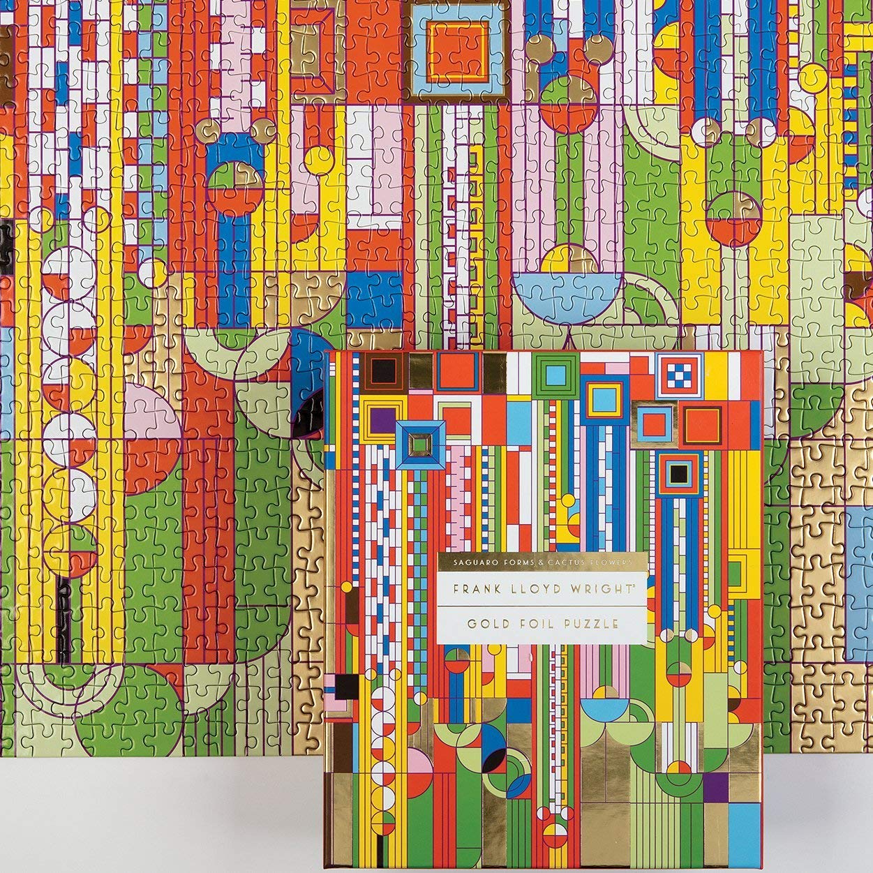 Frank Lloyd Wright Saguaro Cactus And Forms Foil Stamped 1000 Piece Puzzle