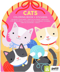 Petit Collage Cats Coloring Book with Stickers