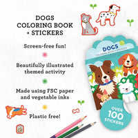 Petit Collage Dogs Coloring Book with Stickers