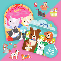 Petit Collage Cats Coloring Book with Stickers
