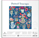 Potted Teacups – 500 Piece Foil Jigsaw Puzzle Featuring Beautiful Artwork Of Potted Teacups With Floral Background