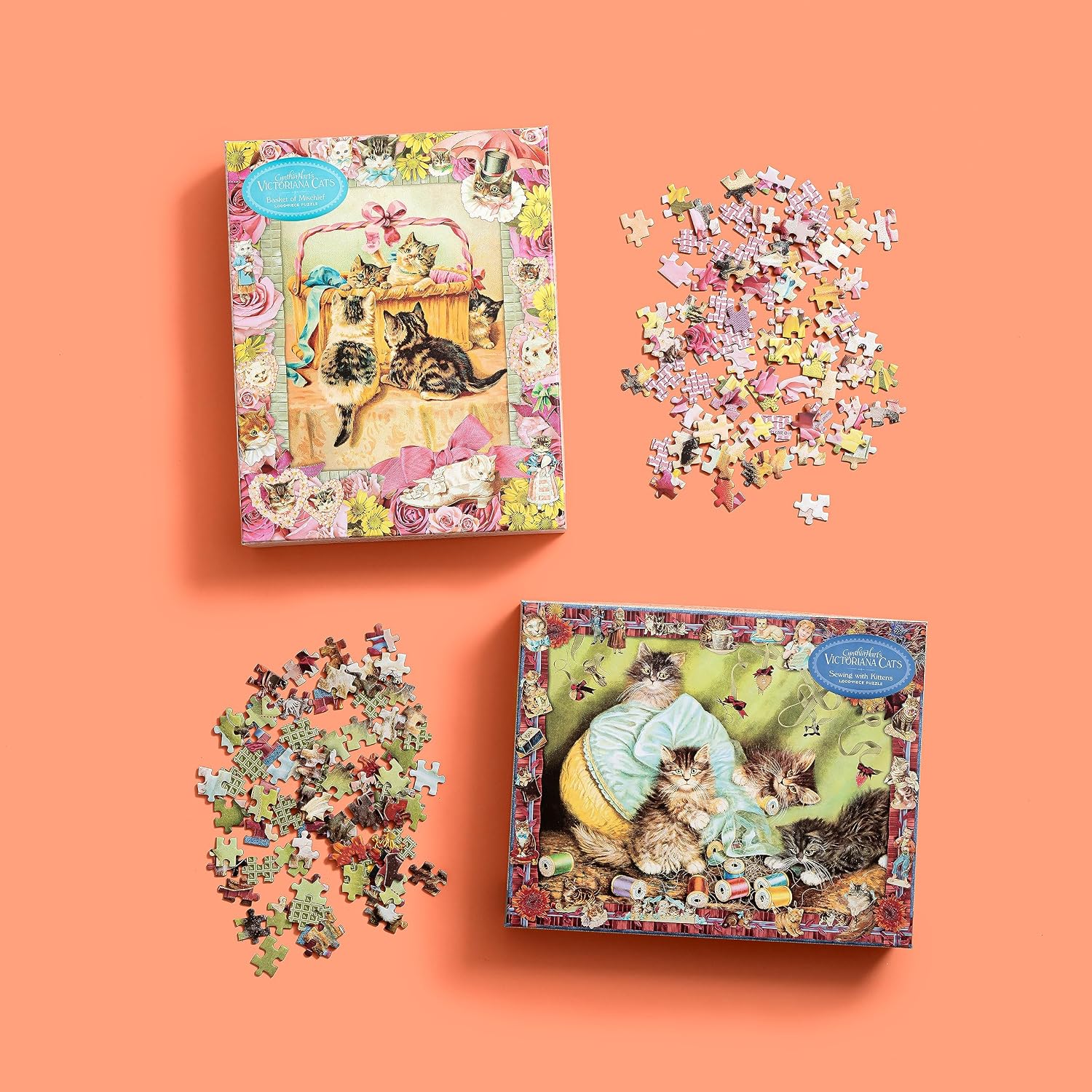 Cynthia Hart's Victoriana Cats: Basket of Mischief 1,000-Piece Puzzle
