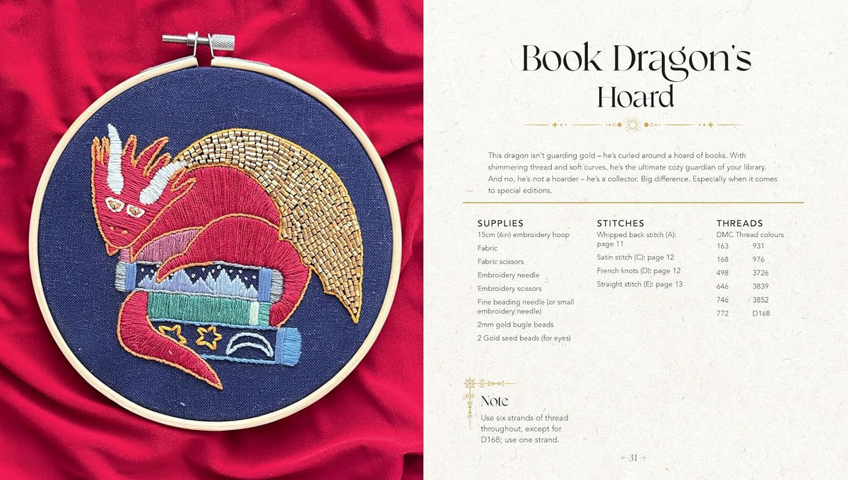 A Hoop of Threads and Longing: 20 Romantasy Embroidery Projects