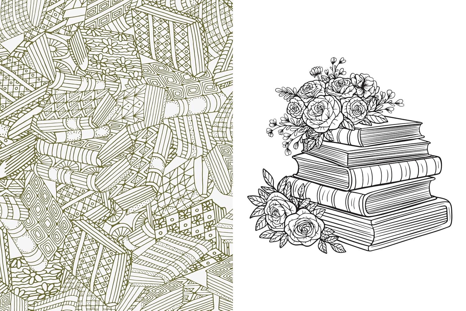 Books, Tomes & Folios Sticker, Color & Activity Book: Over 500 Unique Stickers