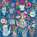 Potted Teacups – 500 Piece Foil Jigsaw Puzzle Featuring Beautiful Artwork Of Potted Teacups With Floral Background