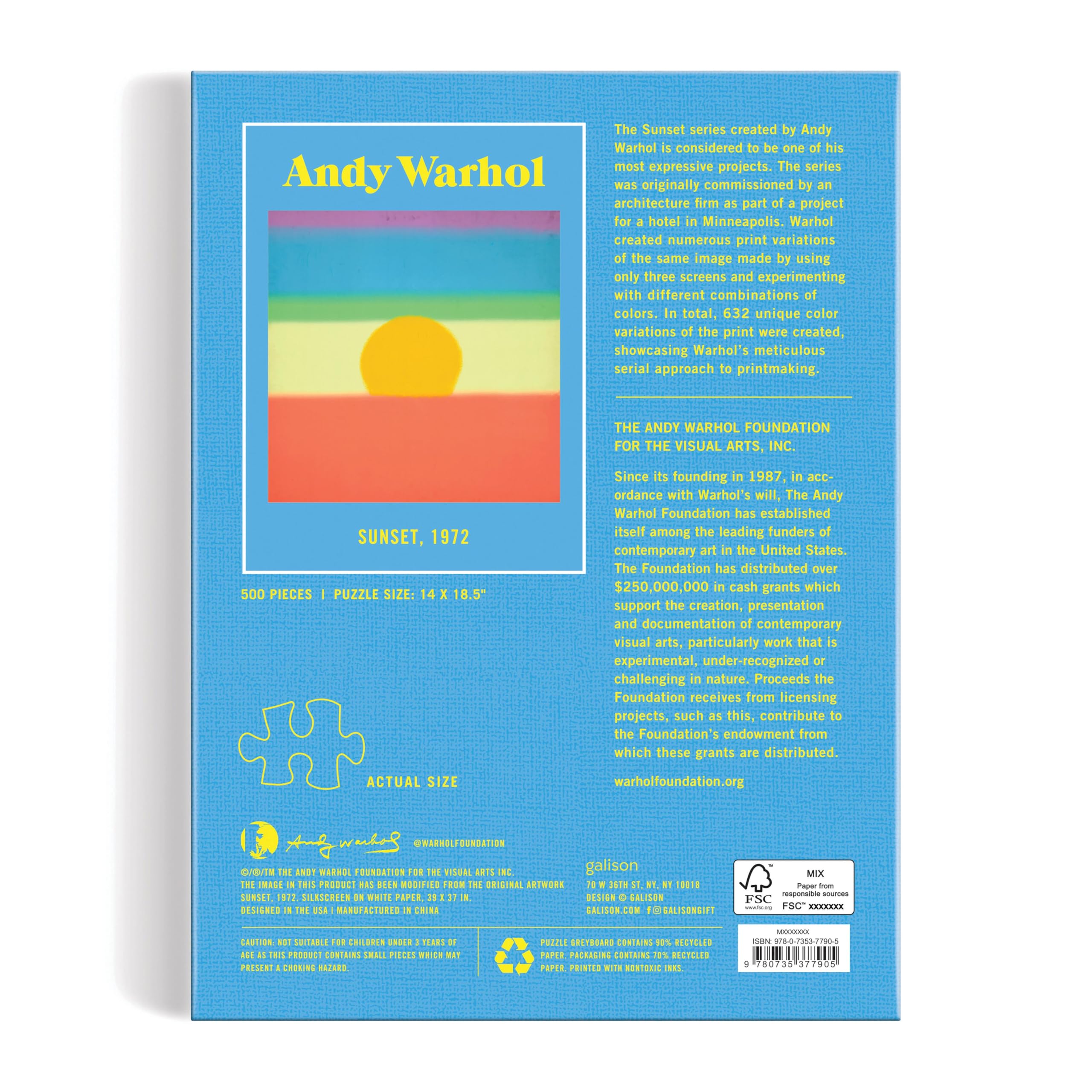Andy Warhol Sunset 500 Piece Book Puzzle