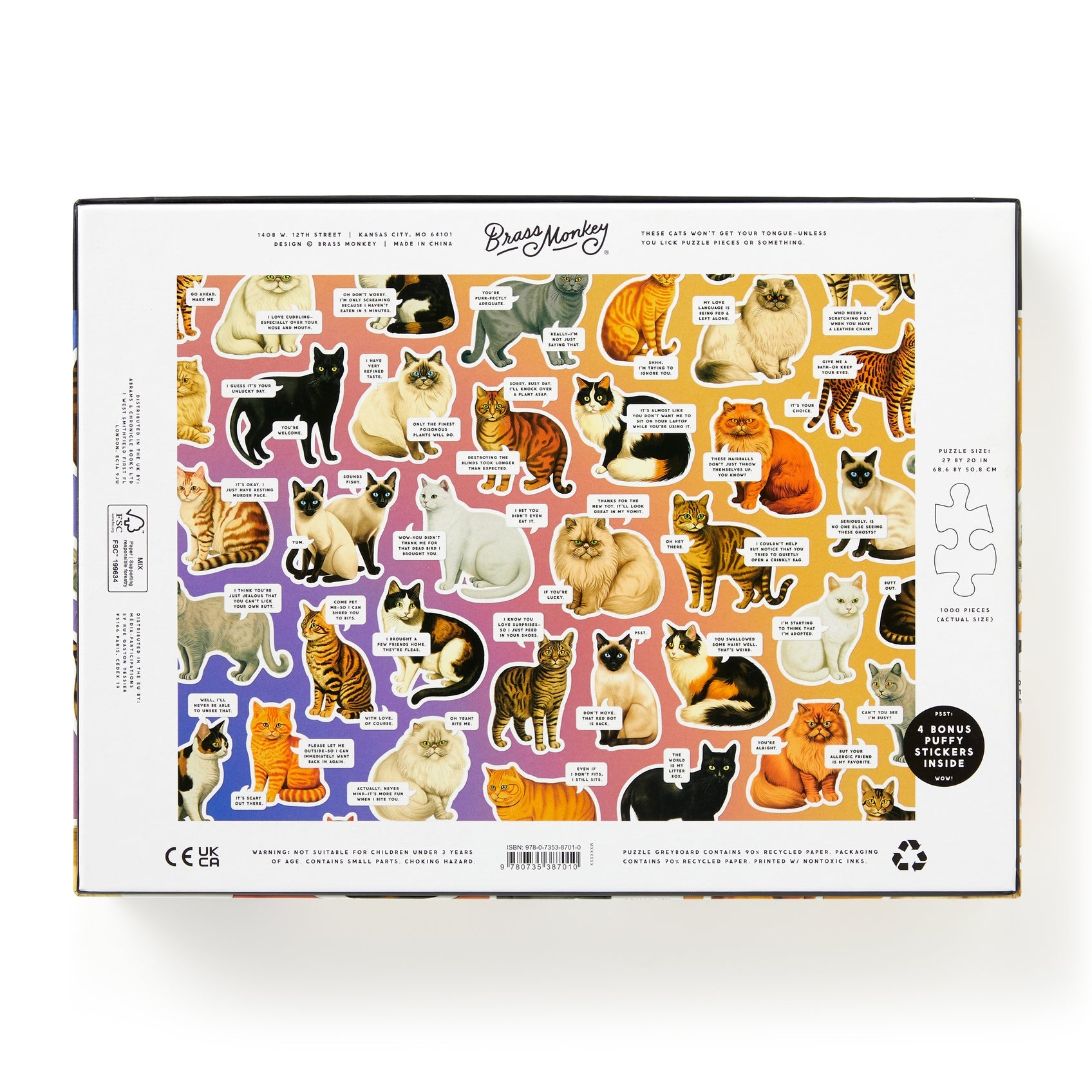 Moody Cats 1000 Piece Puzzle