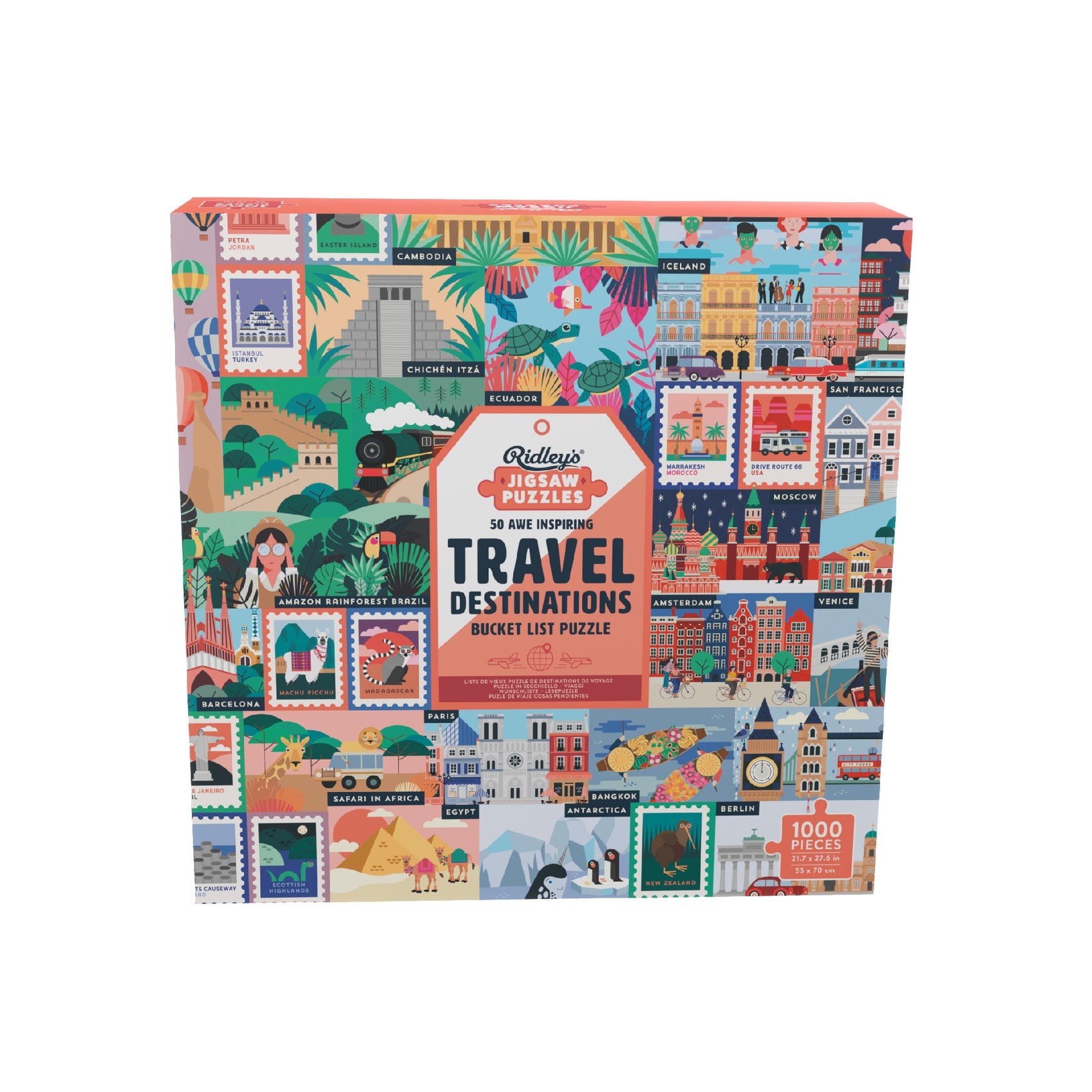 50 Awe-Inspiring Travel Destinations Bucket List 1000-Piece Puzzle