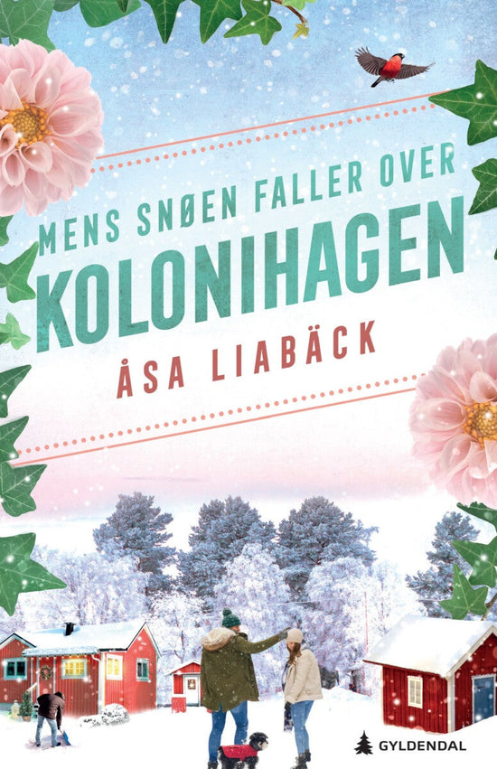 Mens snøen faller over kolonihagen