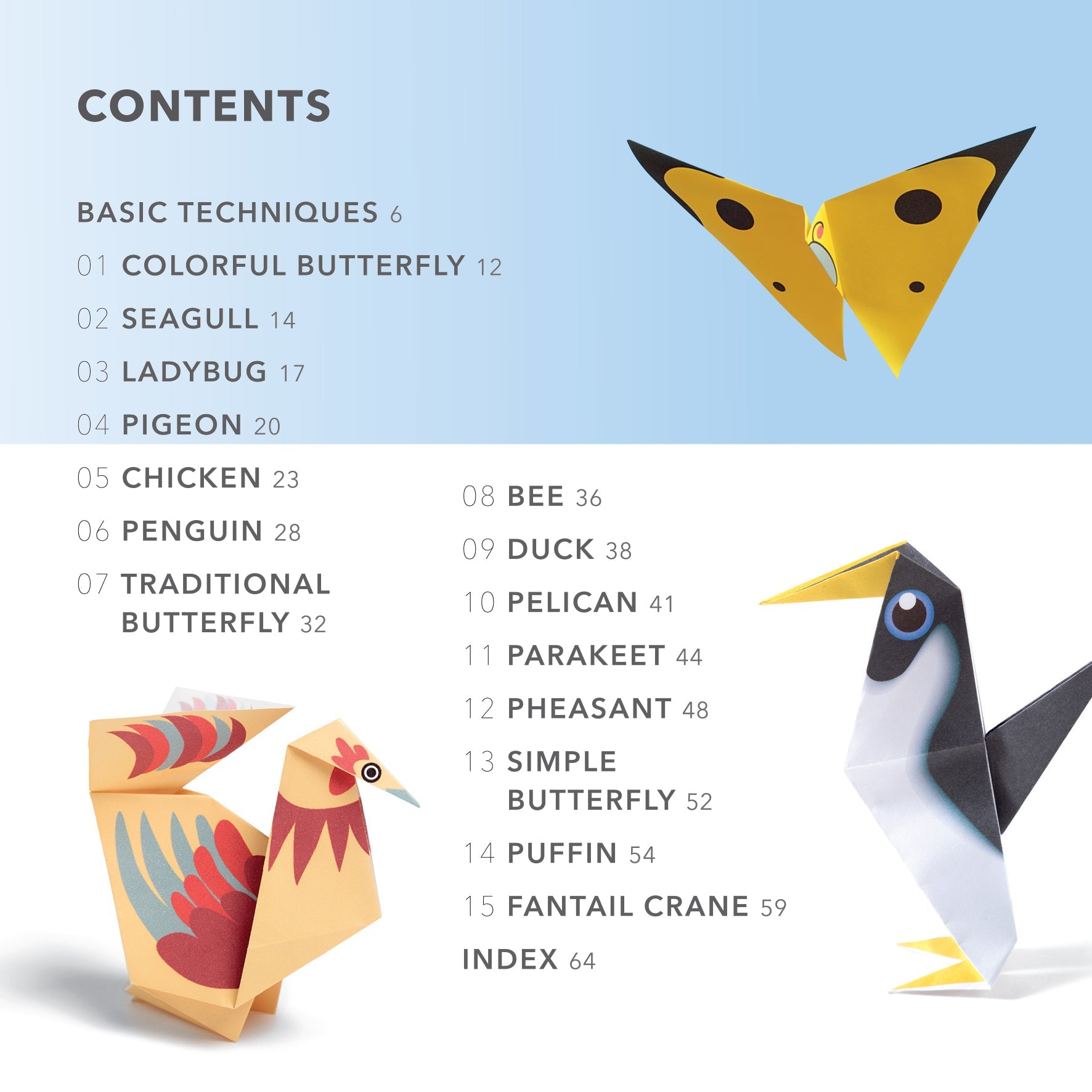 Origami Butterflies, Birds & Bees