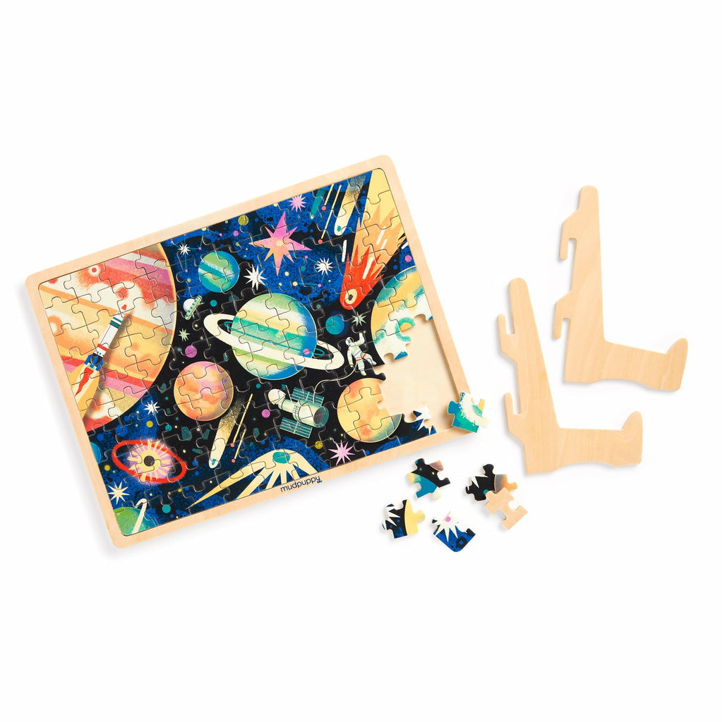 Space Mission 100 Piece Wood Puzzle + Display