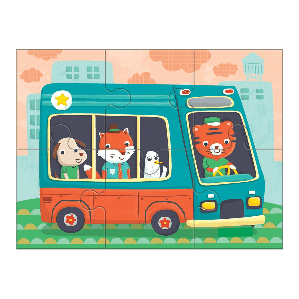 Transportation 4-In-a-Box Progressive Puzzle